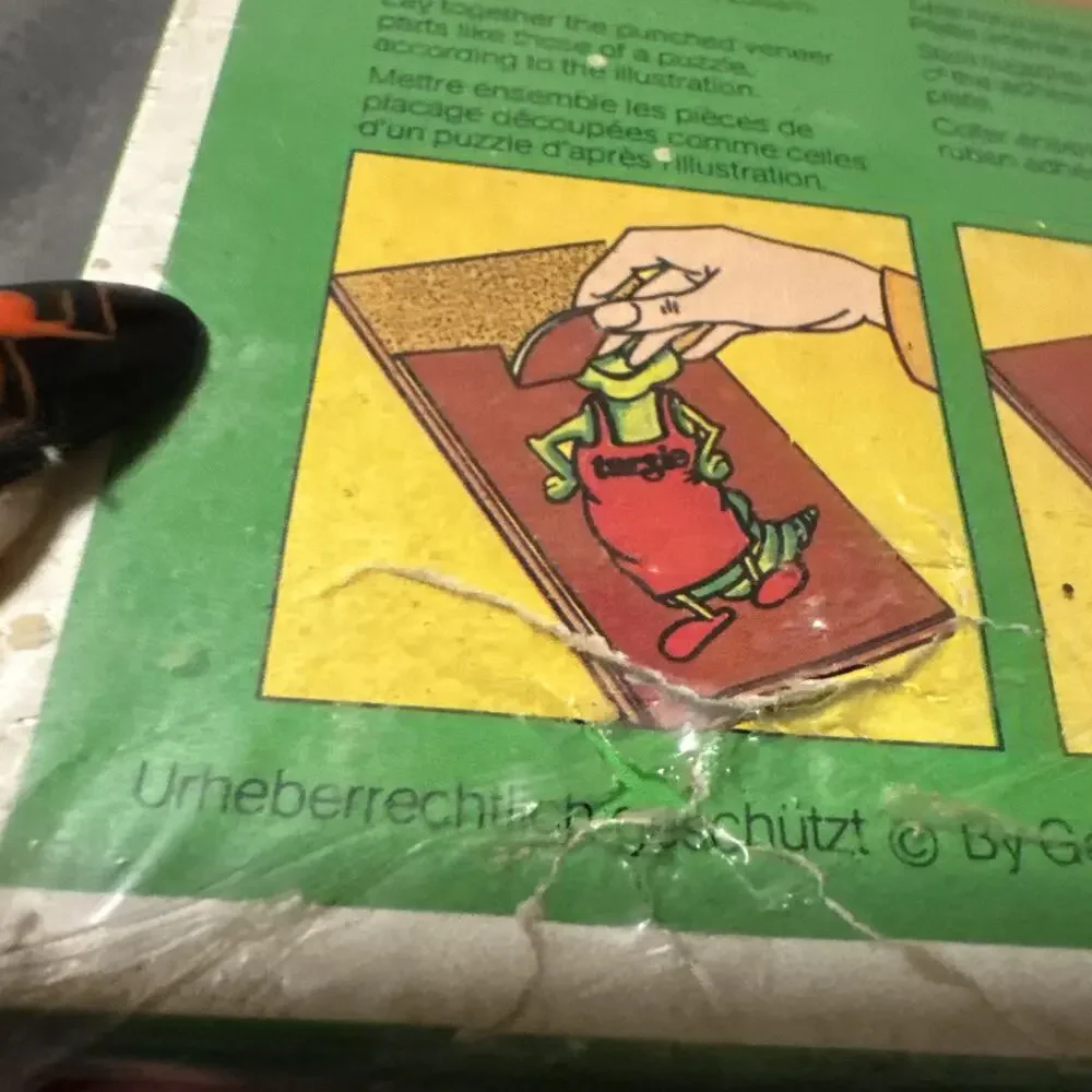 Vintage Germany 1974 Steeb Holz-Bastel-Bild Hobby Wood Inlay Craft Kit Bear